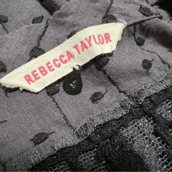 REBECCA Taylor Lace Swiss Dot Dolman Drawstring Blouse - Picture 4 of 11